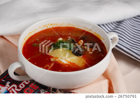 Russian solyanka soup. Authentic soup saltwort 26750791