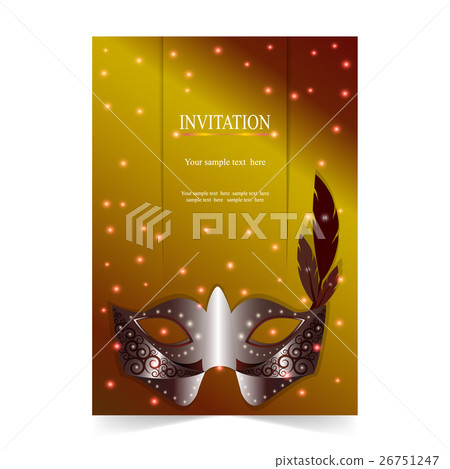 Invitation card, wedding card with carnival mask Invitation card, wedding card with carnival mask 26751247