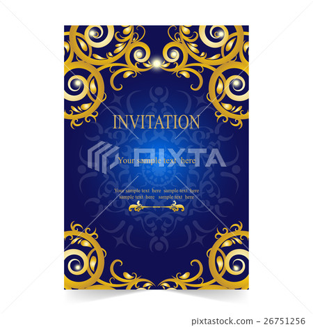Invitation card, wedding card with blue background Invitation card, wedding card with blue background 26751256