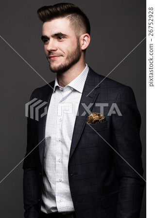 Solid man with beard and mustache in classic 26752928