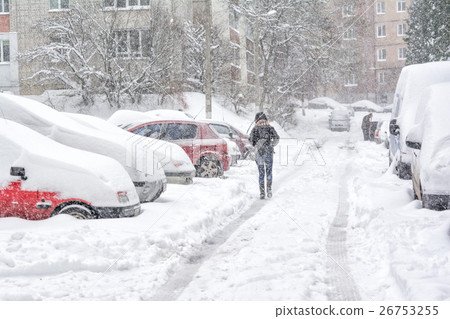 Car covered with snow. Moscow Russia 26753255