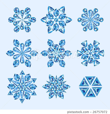 Jewelry winter snowflakes from precious gems Jewelry winter snowflakes from precious gems 26757072