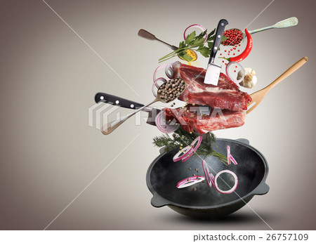 Meat and beef meatballs with vegetables  26757109