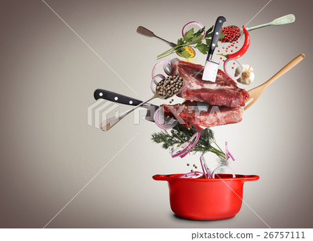 Meat and beef meatballs with vegetables  26757111