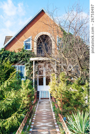 facade of country house in autumn 26758497