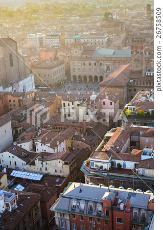 view of houses and piazza maggiore in Bologna city view of houses and piazza maggiore in Bologna city 26758509
