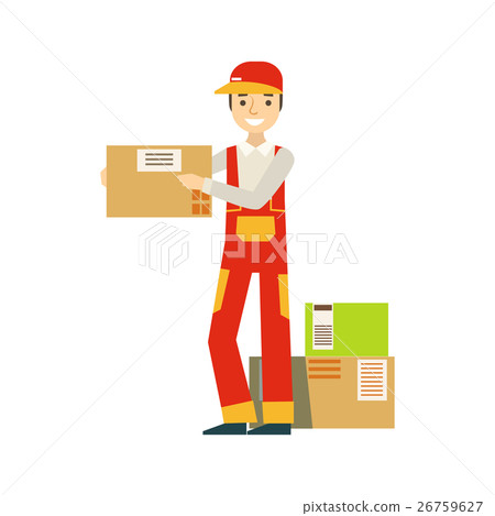 Paper Box Packages Piled Up In Warehouse With A 26759627