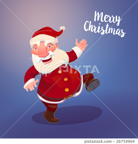 Cute Santa on vintage blue backdrop 26759904