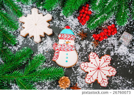 Beautiful Christmas background with decorations, 26760073