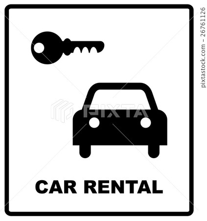 Rent a car sign isolated on white background 26761126