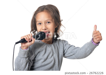 Girl singing karaoke 26762226