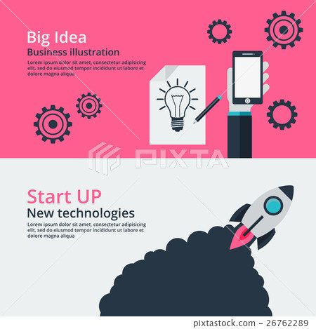 Vector illustration of a banner start up Vector illustration of a banner start up 26762289