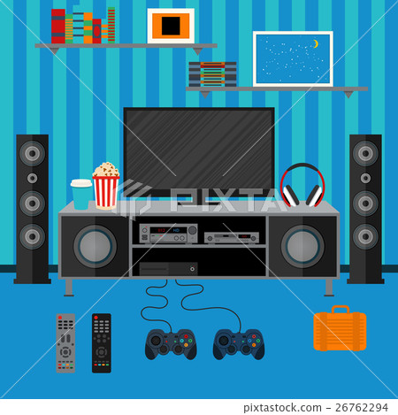 Vector illustration apartment with a home cinema 26762294