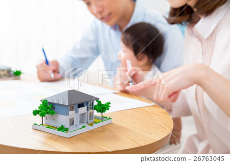 Family Portrait Parts Real Estate Home Purchase My Home Plan Baby and parents Copy space 26763045
