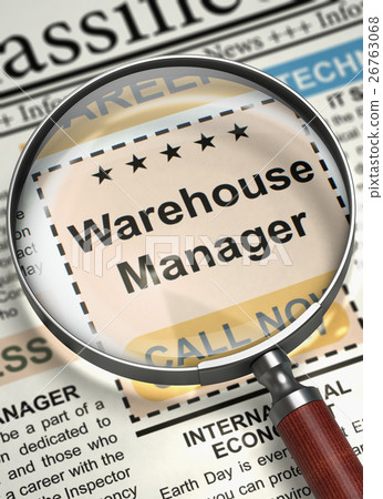 Now Hiring Warehouse Manager. 3D. 26763068