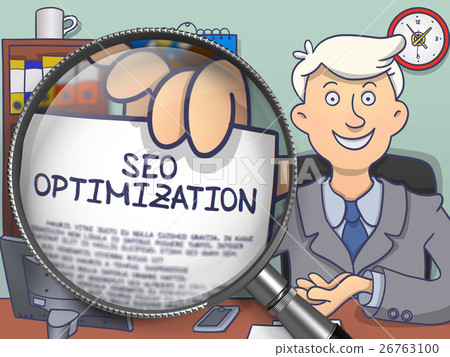SEO Optimization through Lens. Doodle Design. SEO Optimization through Lens. Doodle Design. 26763100