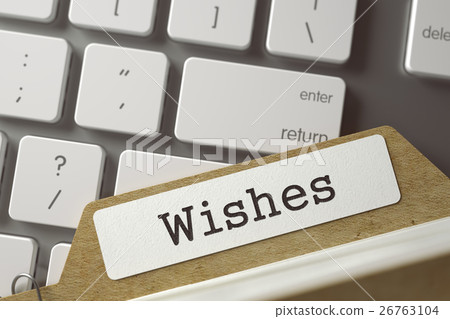 Folder Register with Inscription Wishes. 3D. Folder Register with Inscription Wishes. 3D. 26763104