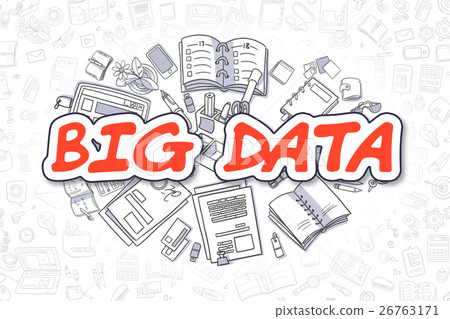 Big Data - Cartoon Red Text. Business Concept. Big Data - Cartoon Red Text. Business Concept. 26763171
