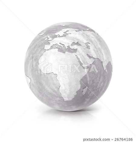 Cement globe 3D illustration europe and africa map Cement globe 3D illustration europe and africa map 26764186