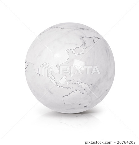 White Marble globe 3D illustration Asia map White Marble globe 3D illustration Asia map 26764202