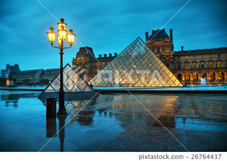 The Louvre Pyramid in Paris, France 26764437