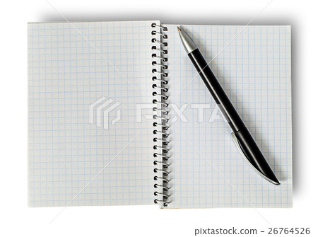 Open notepad and ballpen 26764526