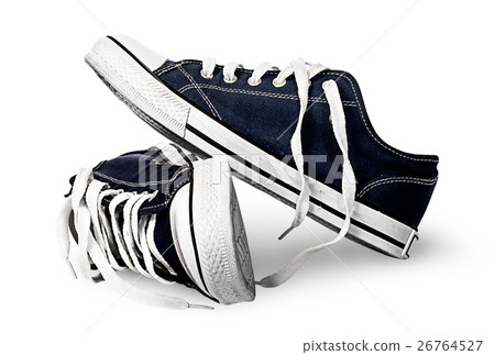 Overturned gym shoes isolated on each other Overturned gym shoes isolated on each other 26764527