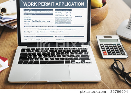 Work Permit Application Job Employment Concept Work Permit Application Job Employment Concept 26766994