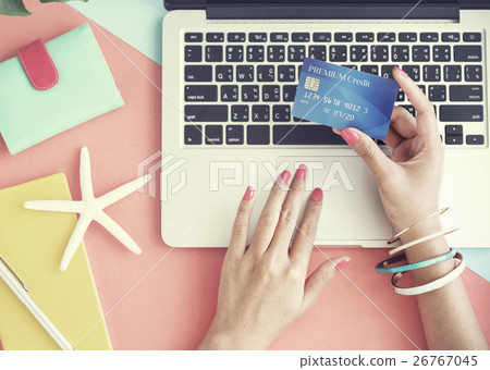 Credit Card Online Shopping Spending Payment Concept Credit Card Online Shopping Spending Payment Concept 26767045