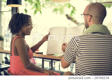 African Descent Correspondence Talking Strategy Concept 26768256