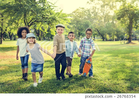 Casual Children Cheerful Cute Friends Kids Joy Concept 26768354
