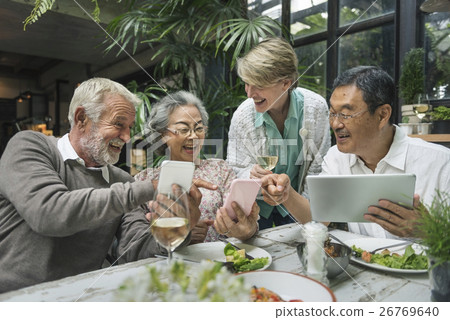 Group of Senior Retirement Meet up Happiness Concept 26769640