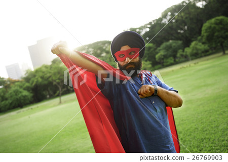 Indian Man Superhero Power Concept 26769903