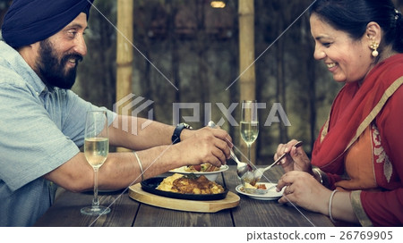 Indian Couple Dining Together Concept 26769905