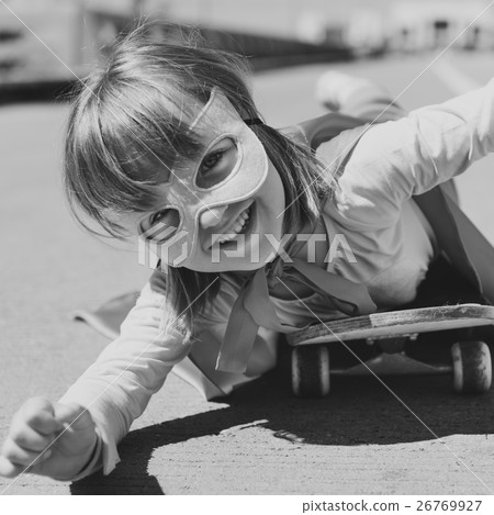 Little Girl Riding Skateboard Concept Little Girl Riding Skateboard Concept 26769927