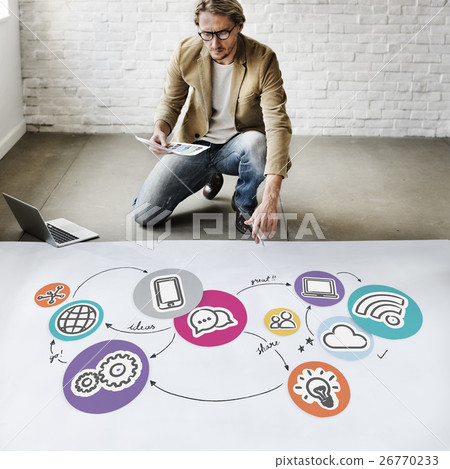 Technology Connection Digital Global Communication Icon Concept Technology Connection Digital Global Communication Icon Concept 26770233