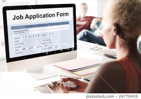 Job Application Hiring Document Form Concept Job Application Hiring Document Form Concept 26770458