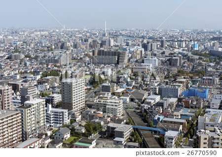 From the bird's eye view of the city of Tokyo Mansion House Mixed Edogawa area direction Ichikawa 26770590