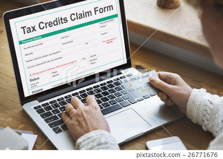 Tax Credits Claim Return Deduction Refund Concept Tax Credits Claim Return Deduction Refund Concept 26771676
