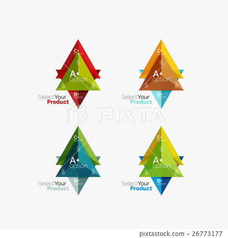Set of triangle option infographic layouts 26773177