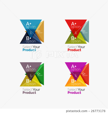Set of triangle option infographic layouts 26773178