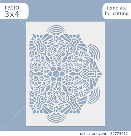 Laser cut wedding invitation card template vector 26775712