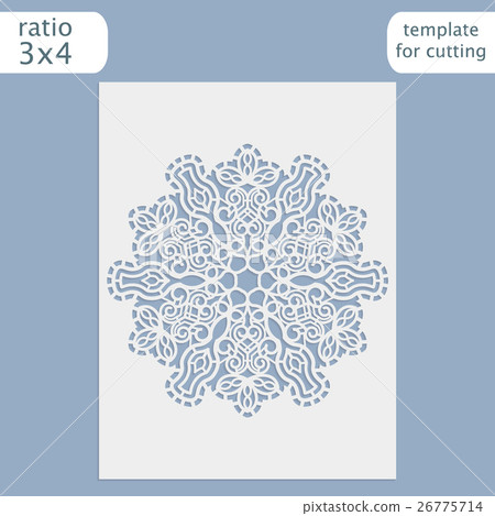 Laser cut wedding invitation card template vector Laser cut wedding invitation card template vector 26775714