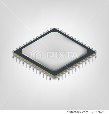 Central processing unit is an isometric, vector - Stock Illustration ...