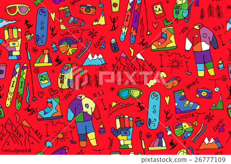 Winter sport, seamless pattern for your design 26777109