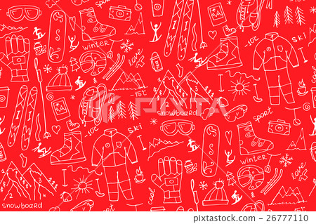 Winter sport, seamless pattern for your design 26777110