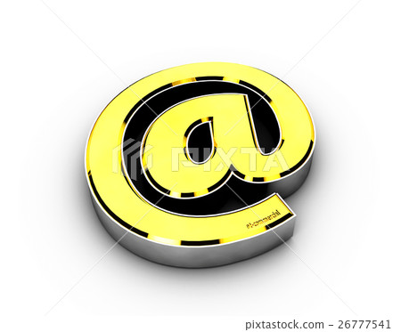 Illustration with gold e-mail symbol on white 26777541