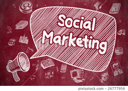 Social Marketing - Cartoon Illustration on Red 26777956