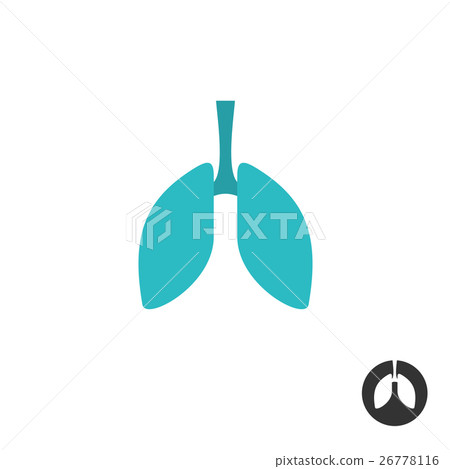 Lungs silhouette simple symbol. Medical sign. 26778116