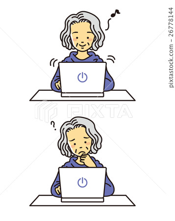 Stock Illustration: middle and old aged, japanese, senior